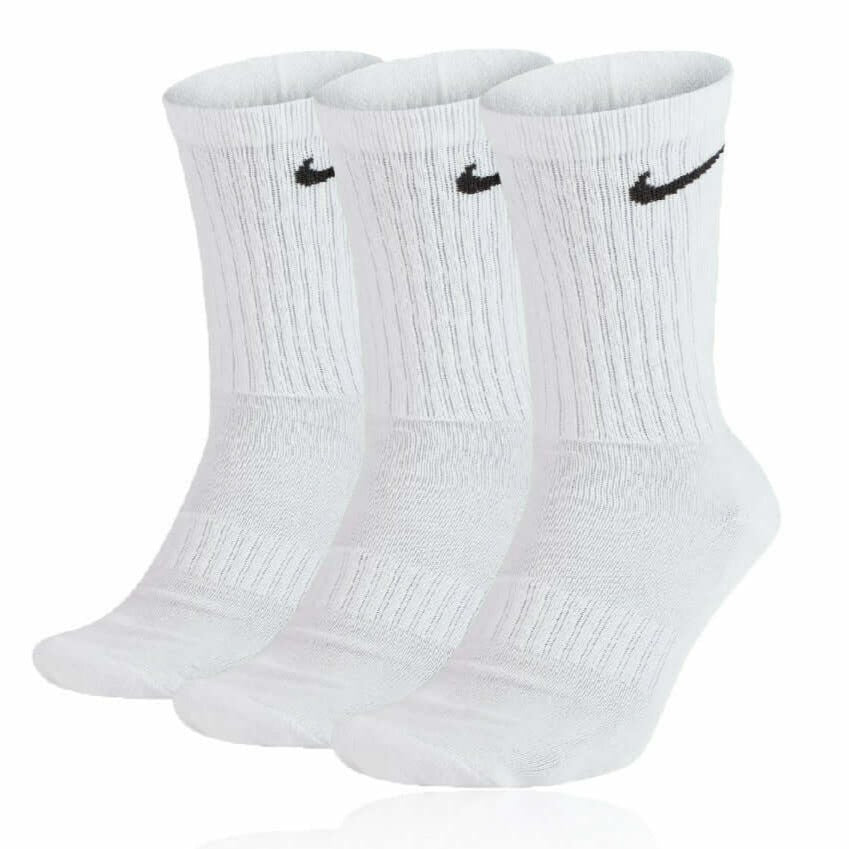 Nike Everyday Cushioned Training Crew Logo Socks 3 Pairs White