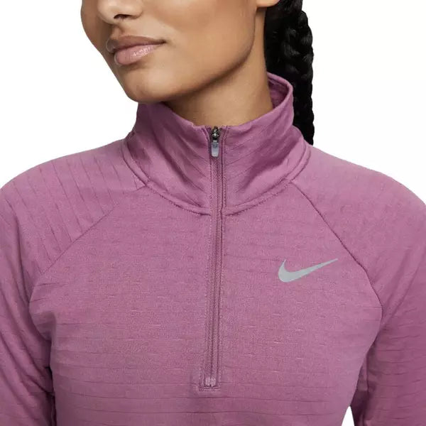 NIKE THERMA-FIT ELEMENT 1/2 ZIP WOMEN'S RUNNING TOP - BORDEAUX