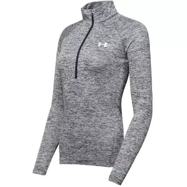 UNDER ARMOUR TECH TWIST WOMEN'S HALF-ZIP RUNNING TOP GREY