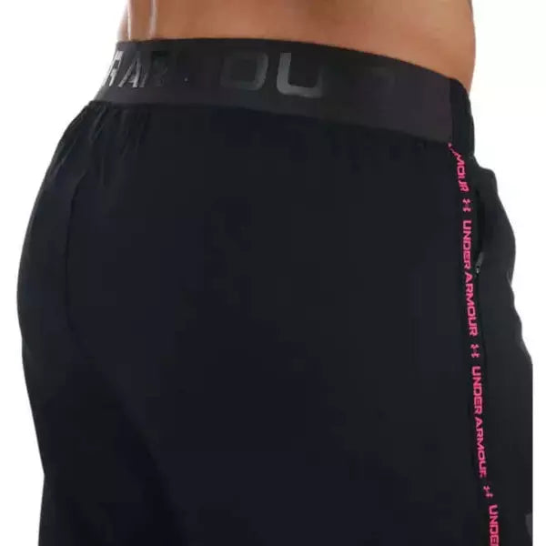 UNDER ARMOUR GEO WOVEN TROUSERS - BLACK / PINK