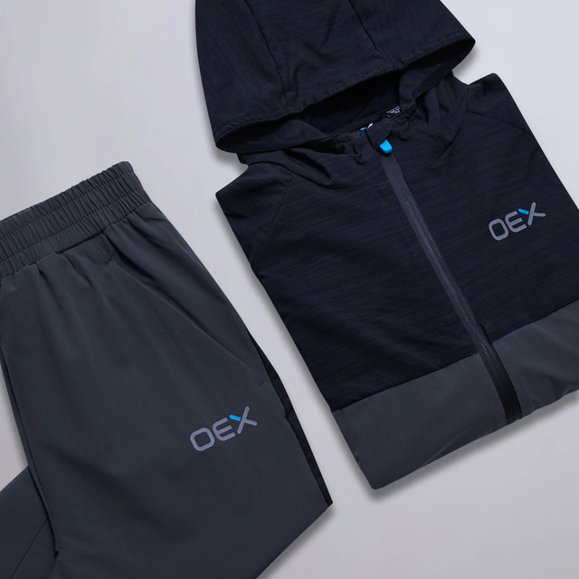 OEX Junior Peak Tracksuit - Black/Charcoal