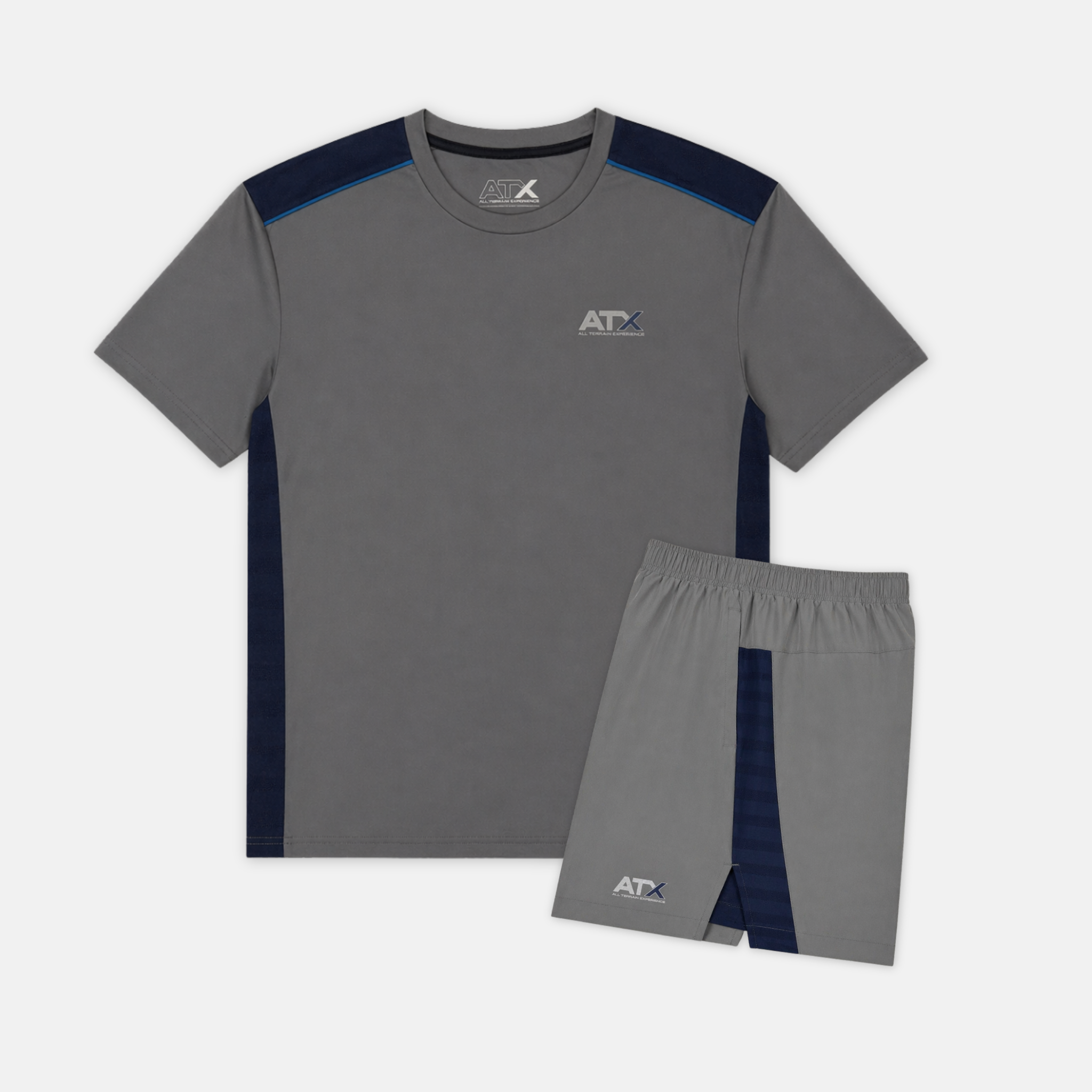 ATX Junior Cascade T-Shirt / Shorts Set - Dark Grey/Navy
