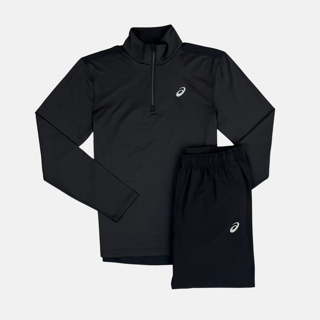 Asics Core Winterized 1/4 Zip / Pants Set - Black