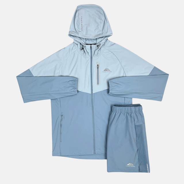 Trailberg SS25 Cloud Windbreaker / Shorts Set - Washed Indigo/Frost Blue