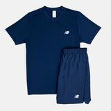 New Balance Core T-Shirt / Shorts Set - Navy Blue