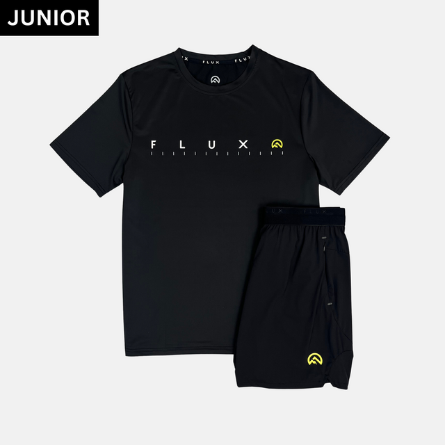 Flux Junior Graphic T-Shirt / Versatility Shorts Set - Black/Neon