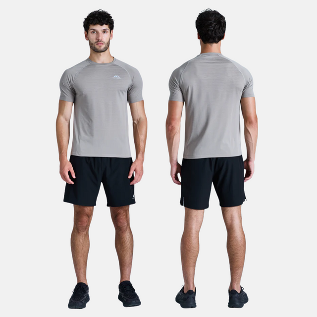 Trailberg Form Seamless T-Shirt / Shorts Set - Pale Taupe/Black
