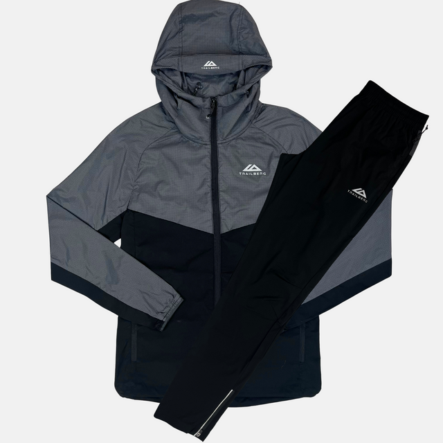 Trailberg Rapid Grid 2.0 Tracksuit - Black/Volcano Grey