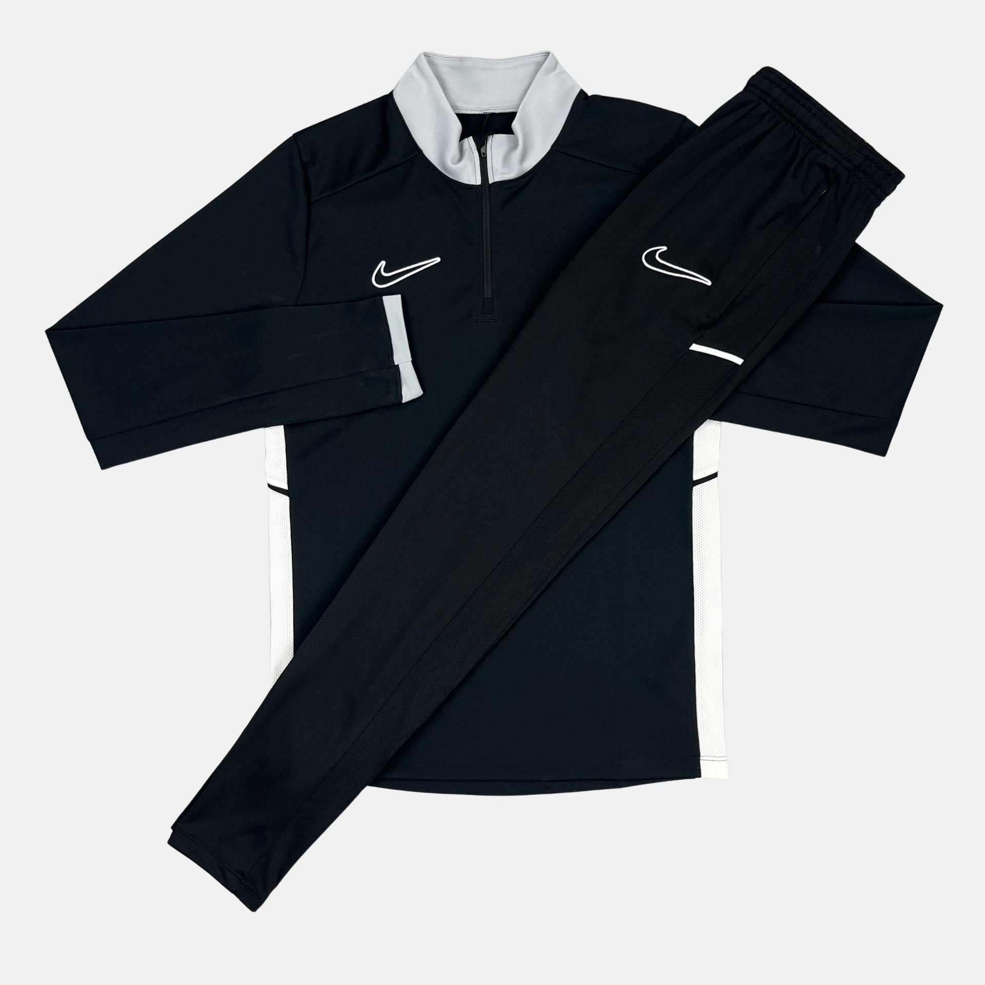 Academy Drill Tracksuit Black Grey