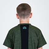 Flux Junior Marl Logo T-Shirt - Khaki/Alkaline