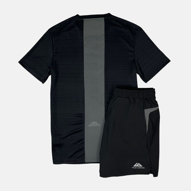 Trailberg AW25 Cloud T-Shirt / Shorts Set - Black/Volcano Grey