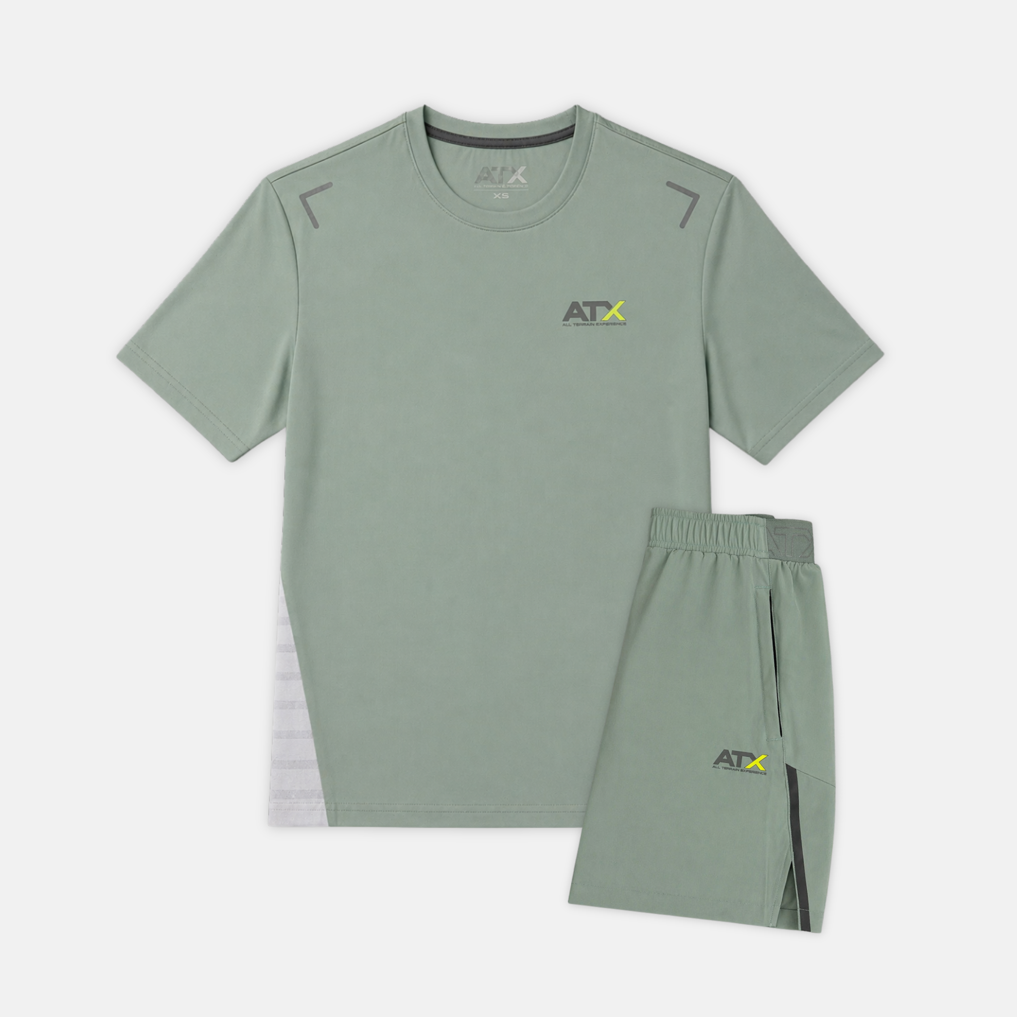 ATX Junior Granite T-Shirt / Shorts Set - Green/Grey
