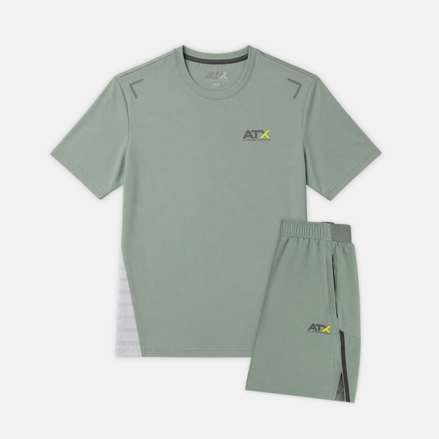 ATX Junior Granite T-Shirt / Shorts Set - Green/Grey