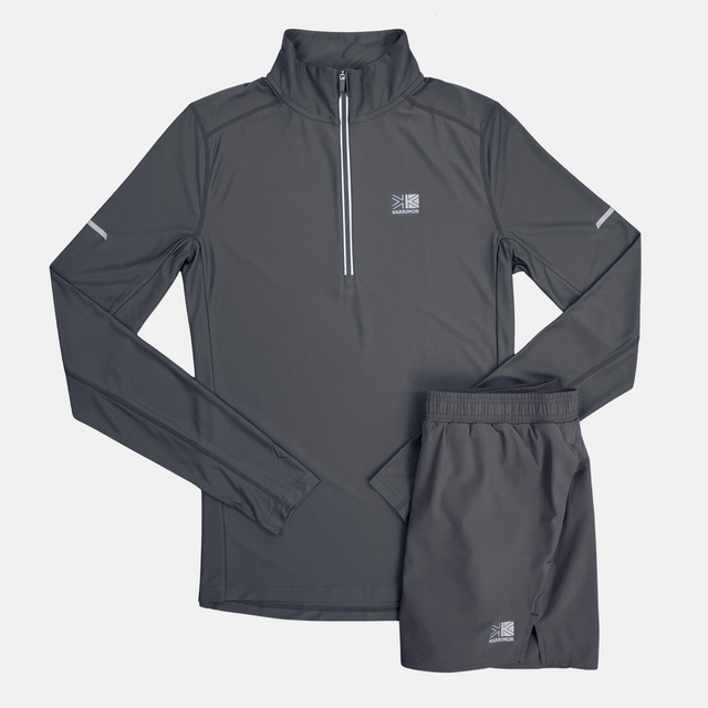 Karrimor Run 1/4 Zip / Shorts Set - Charcoal