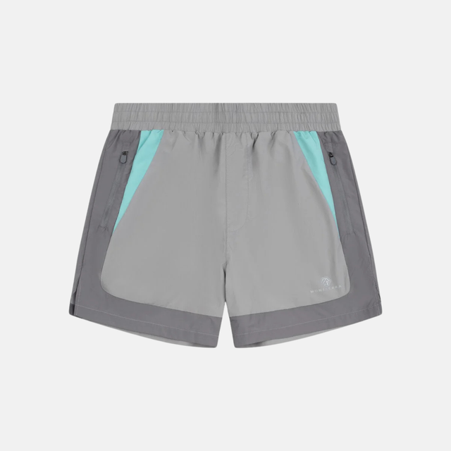 Montserrat Geo Tracktop / Shorts Set - Cool Grey/Mint