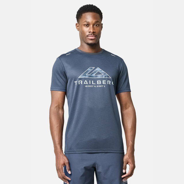 Trailberg Blur Logo T-Shirt - Storm Blue