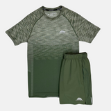 Trailberg Apex Seamless T-Shirt / Shorts Set - Dark Fern
