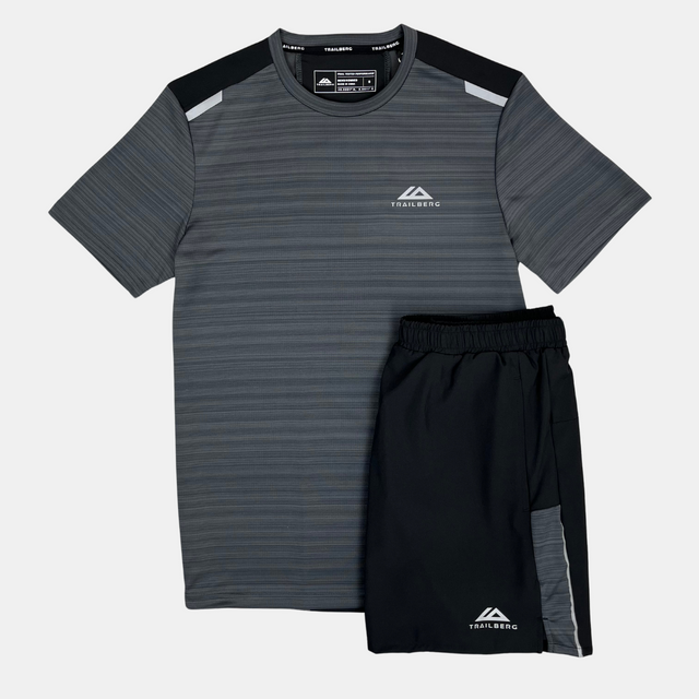 Trailberg Cloud T-Shirt / Shorts Set - Black/Grey