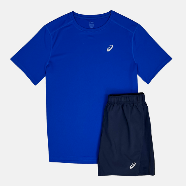 Asics Core T-Shirt / Shorts Set - Blue/Navy