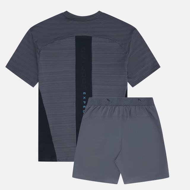 OEX Piton T-Shirt / Breacon Shorts Set - Charcoal