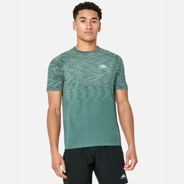 Trailberg Stride Seamless T-Shirt / Shorts Set - Green/Black