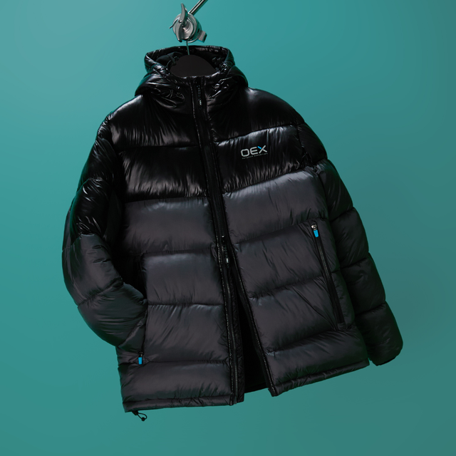 OEX Monro Puffer Coat - Charcoal / Black