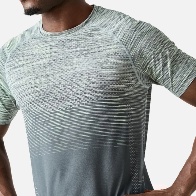 Trailberg Apex Seamless T-Shirt / Shorts Set - Graphite Grey/Neon Lime