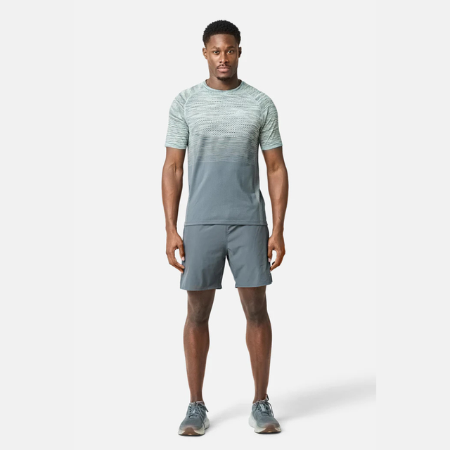 Trailberg Apex Seamless T-Shirt / Shorts Set - Graphite Grey/Neon Lime