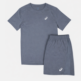 Asics Core T-Shirt / Shorts Set - Steel Grey
