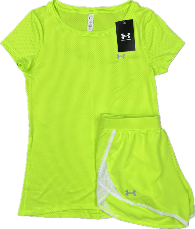 Under Armour Women’s Tech T-Shirt Shorts Set - Neon Green