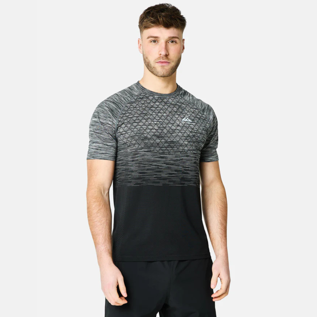Stride Seamless T Shirt Moon Grey Black