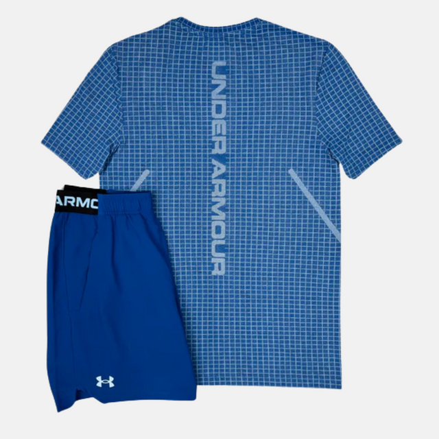 Under Armour Seamless Grid T-Shirt/Shorts Set - Varsity Blue