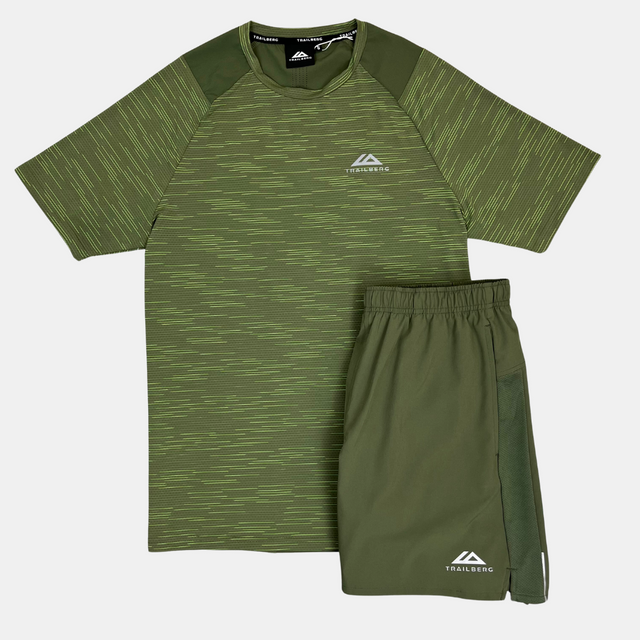 Trailberg Element T-Shirt / Essential Shorts Set - Khaki