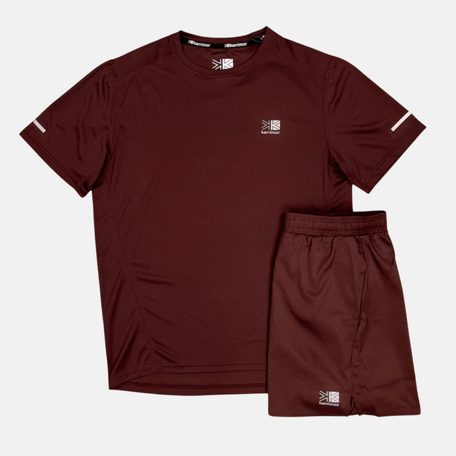 Karrimor Run T-Shirt / Shorts Set - Burgundy