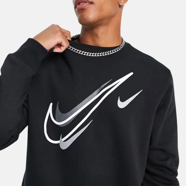 Nike Multi Swoosh Graphic Crew Tracksuit - Black / White