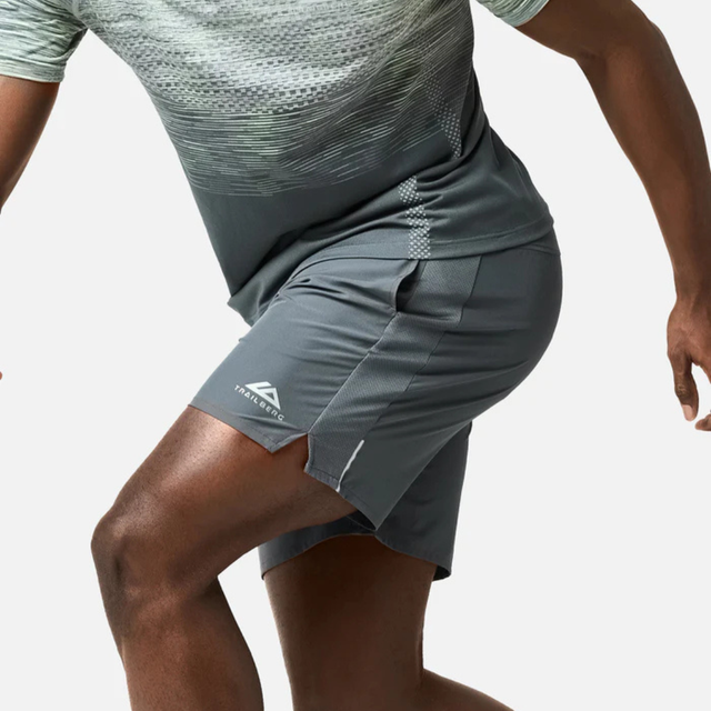 Trailberg Apex Seamless T-Shirt / Shorts Set - Graphite Grey/Neon Lime