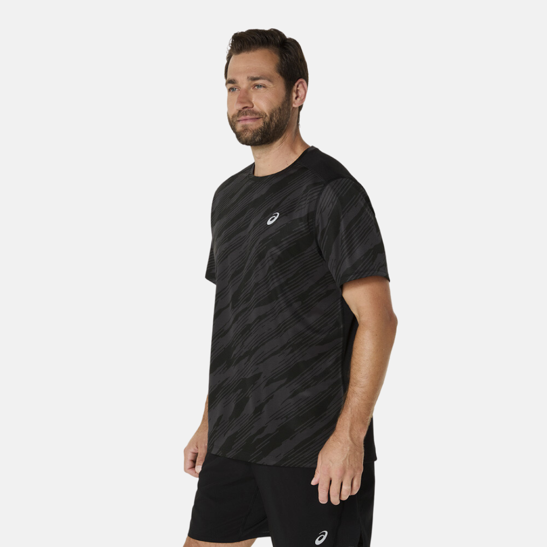 Asics Print T-Shirt / Shorts Set - Black/Grey