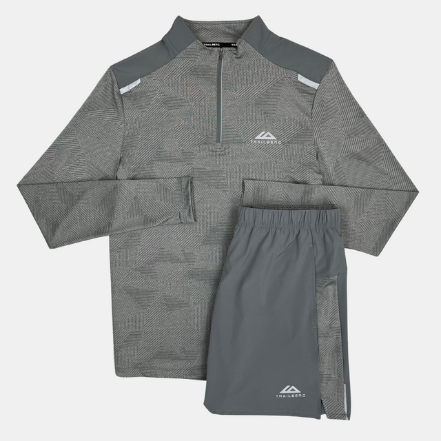 Trailberg Dimension 1/4 Zip / Shorts Set - Grey