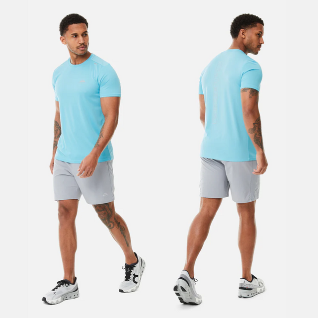 Trailberg Crest T-Shirt / Essentials Short Set - Electric Blue / Grey