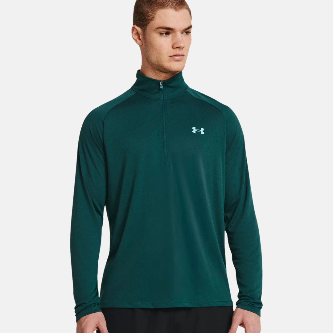 Under Armour Tech 2.0 1/4 Zip - Hydro/Green