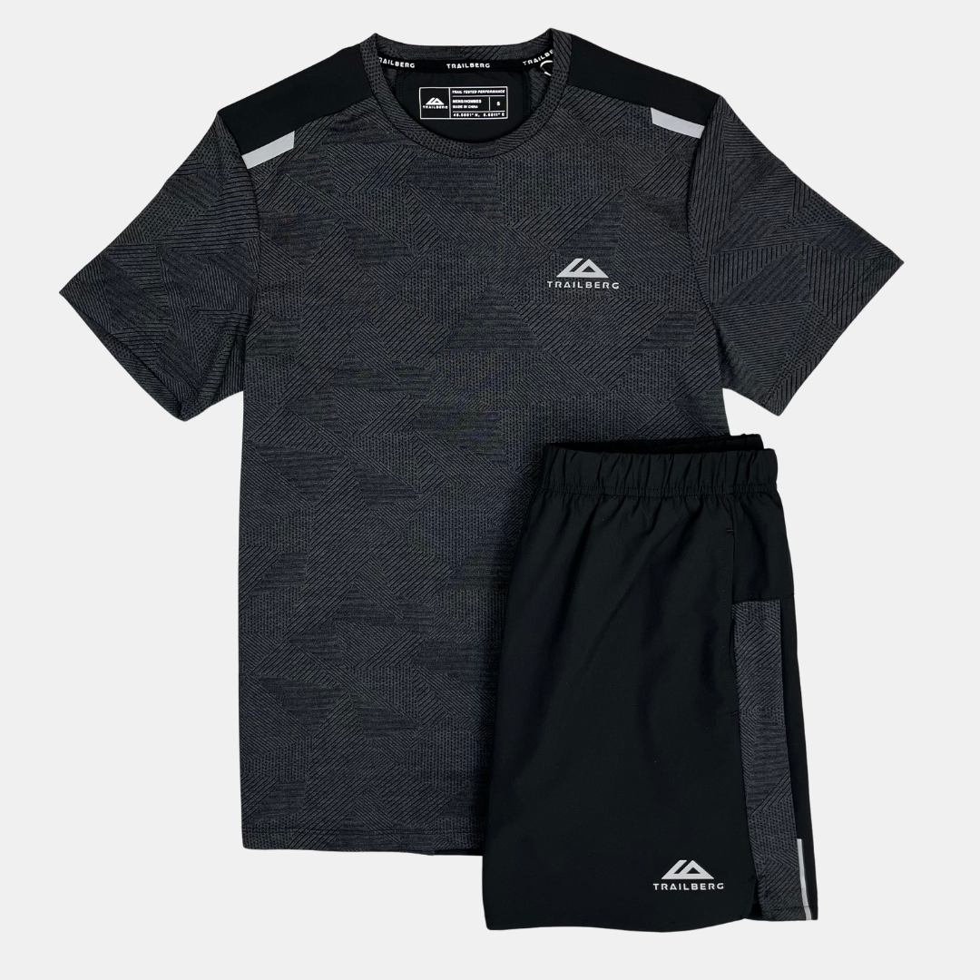 Trailberg Dimension T-Shirt / Shorts Set - Black/Grey