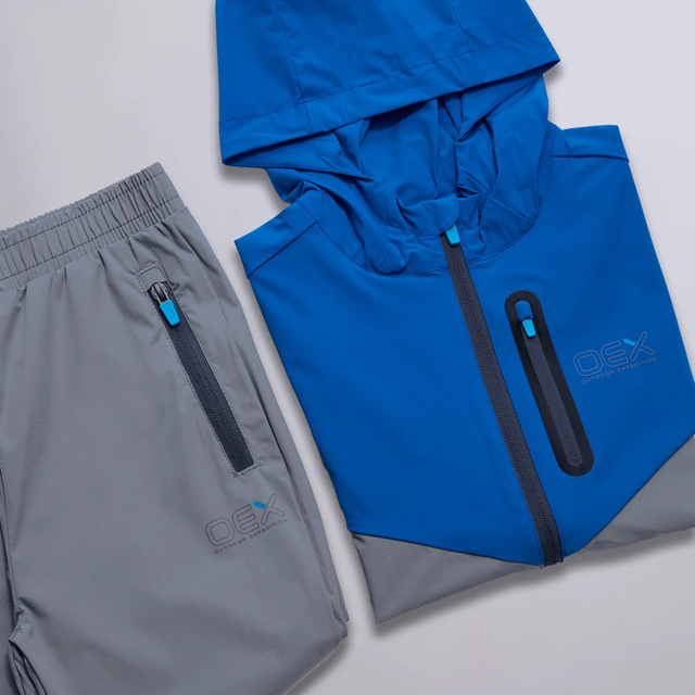 OEX Junior Fell Tracksuit - Grey/Blue