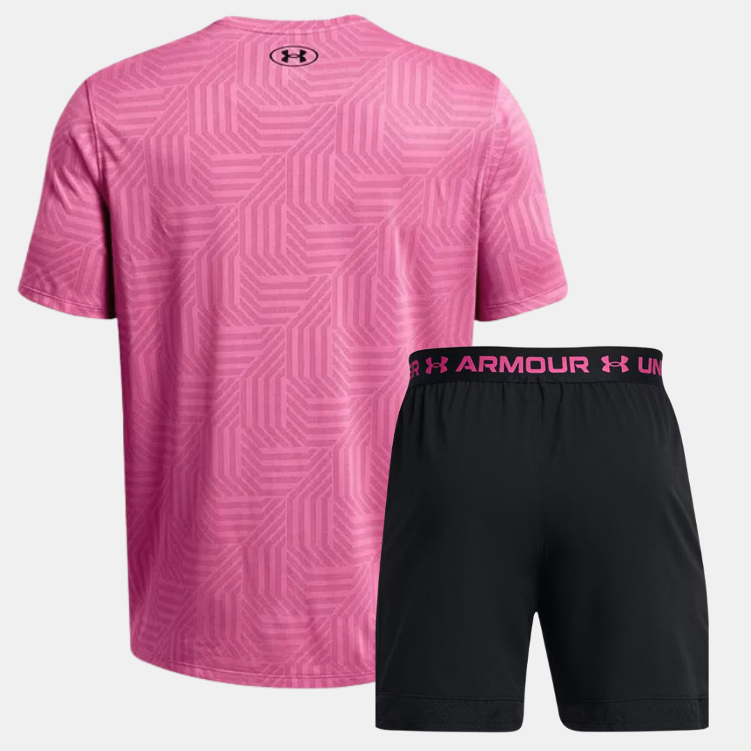 Under Armour Geotessa Tshirt / Shorts Set - Pink