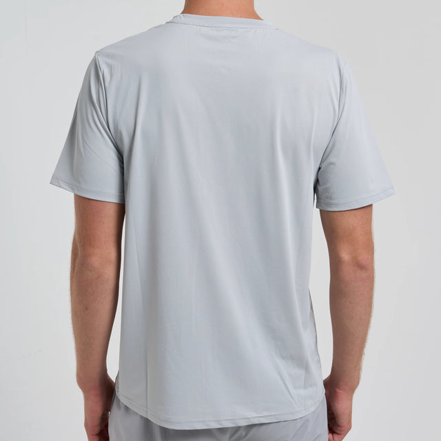 Flux Graphic T-Shirt / Versatility Shorts Set - Silver/Neon