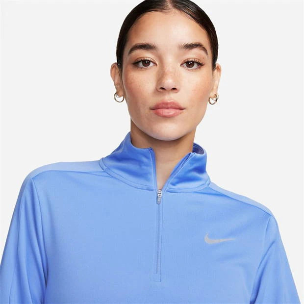 NIKE WOMEN'S PACER HALF ZIP TOP - ICE BLUE