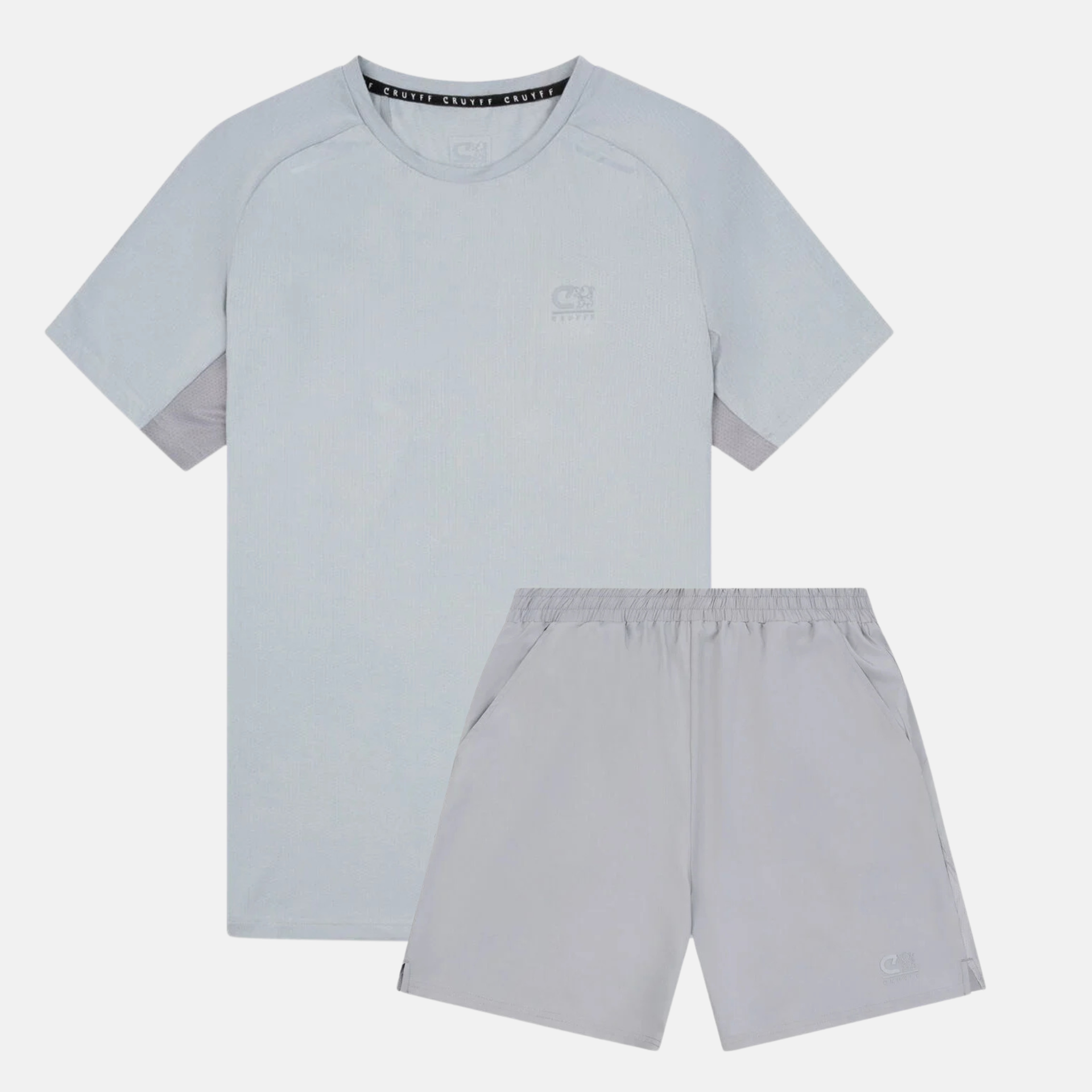 Hydrogen T Shirt Shorts Set Light Grey