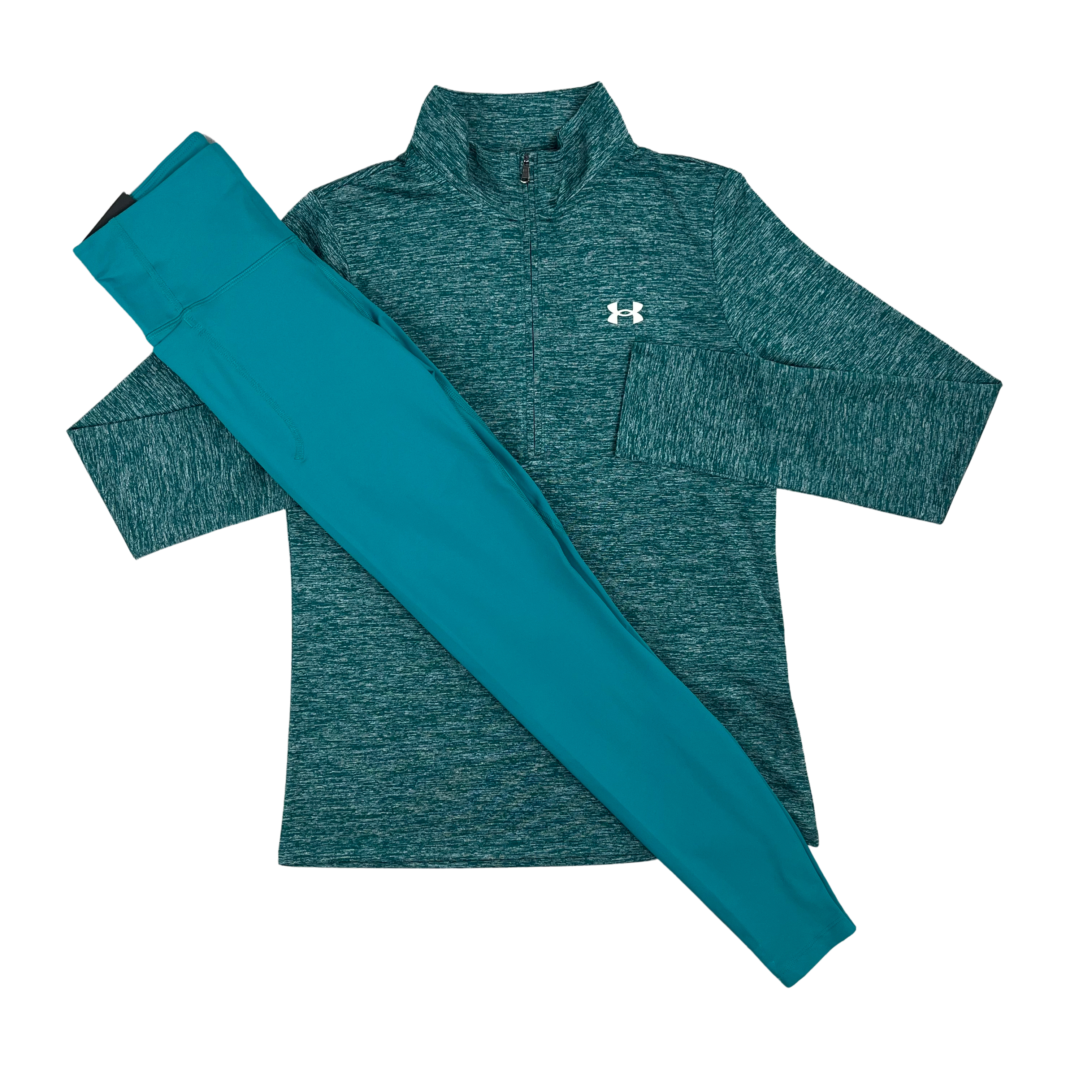 Under Armour Women's Tech Twist Half Zip Leggings Set - Teal