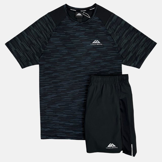 Trailberg Element 2.0 T-Shirt / Shorts Set - Black/Blue