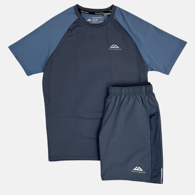 Trailberg Dash T-Shirt / Essential Shorts Set - Ombre Blue