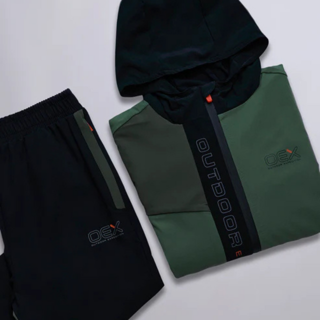 OEX Junior Pennine Tracksuit - Khaki/Black